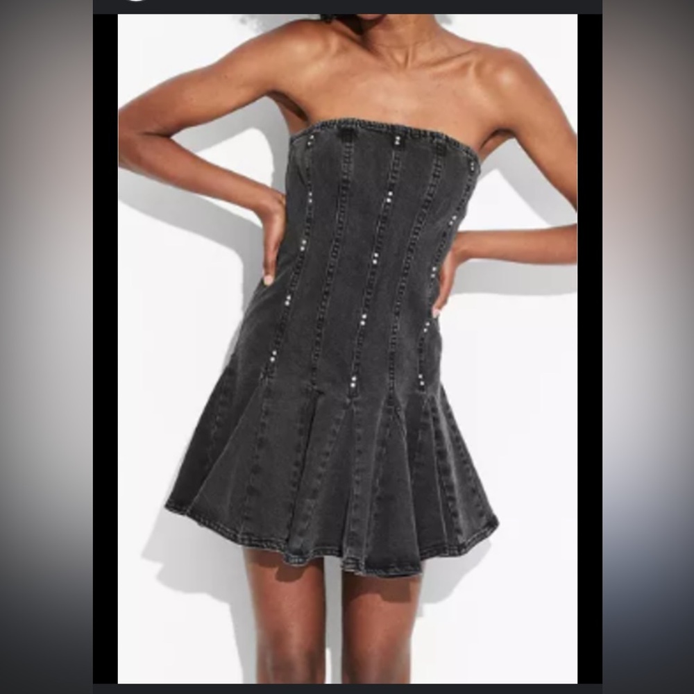 Western Halter Jean Dress Gray